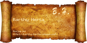 Barthy Herta névjegykártya